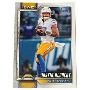 Topps Justin Herbert Trading Card SBOC-13 Los Angeles Chargers Blue Yellow 2026